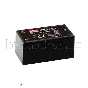 IRM-05-5 AC-DC мережевий перетворювач - P вих: 5 Вт: Вихід: 5 В: U1: 5 В: I1: до 1 А: Стабілізація: напруга: Вхід: 110 / 220В авто
