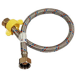 Шланг для води гнучка підводка Ango внутрішнє різьблення 1/2 дюйма 30 см в нержавіючому обплетенні з ключем