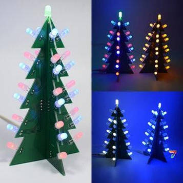 3DLED Decoration Christmas Tree ColorFul Набір для самостійного складання. Різдвяна ялинка тривимірна. 3 різних кольору світіння