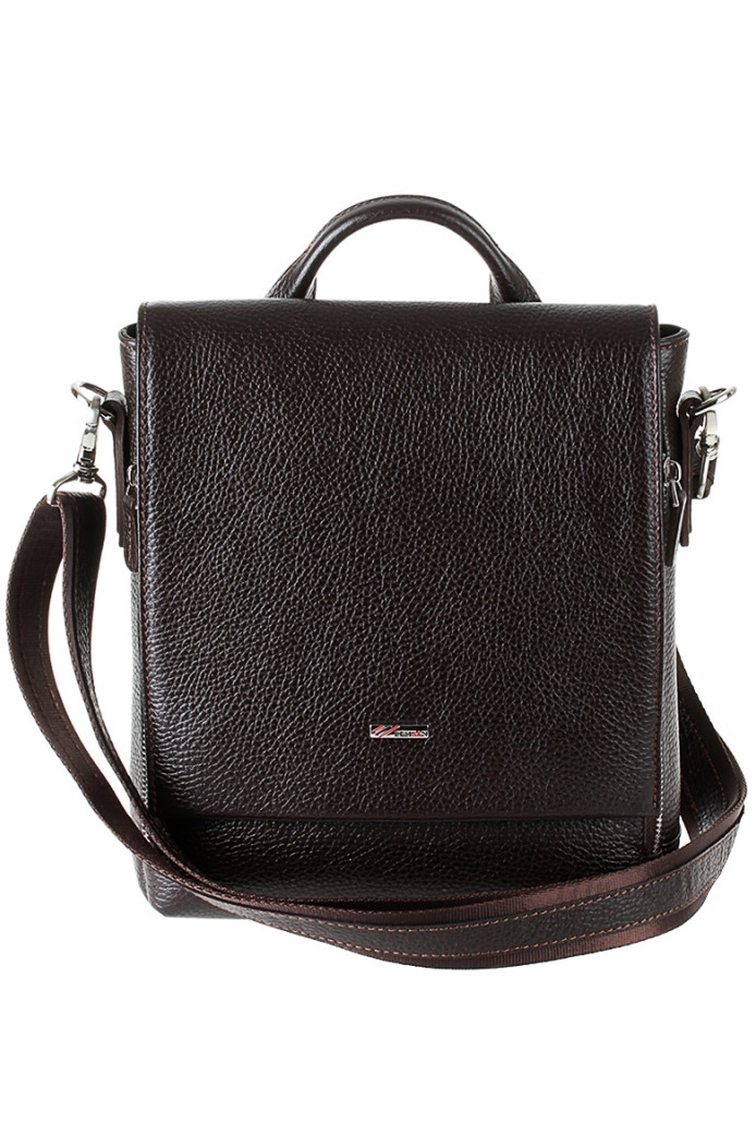 Чоловіча шкіряна сумка через плече Desisan 344-9 коричнева, фото 1