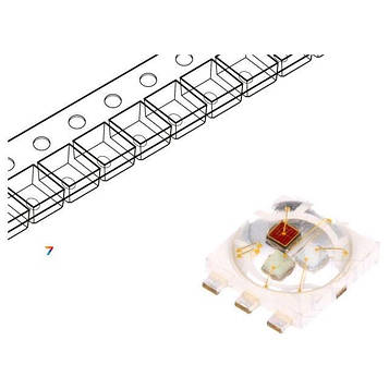 PP6N-1LFE-P LED потужний: Pмакс: 1Вт: RGB: 140 °: 4x4x1,85мм: 23-36лм: 38-58лм