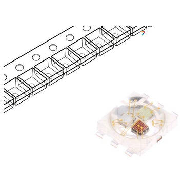 PP6N-3LFE LED потужний: Pмакс: 3Вт: RGB: 140 °: 4x4x1,85мм: 47-55лм: 69-81лм