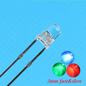 RGB-3mm-Blink-FS Світлодіод RGB миготливий (швидко / повільно), 3 мм.