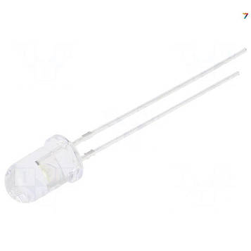 OSM5DK5A31A-12V LED: 5 мм: білий теплий: прозорий, 2180-3000мкд: 30 °: Поверхня: опукла: 12V: довгі виводи