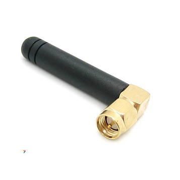 WIFI-2.4G-02-MR-45MM WIFI антенна: Частота: 2400...2500MHz. Разъем: SMA-M (папа) угловой. Длина: 45 мм