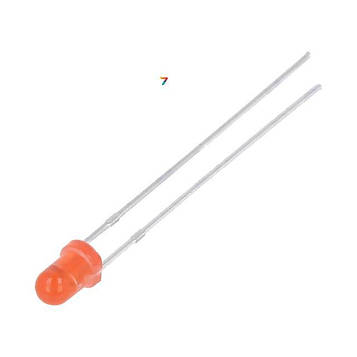 OSR5JS3164A LED, 3мм, червоний, миготливий, 220÷330мкд, 60°, 3÷5В, 20мА, Крок: 2,54мм