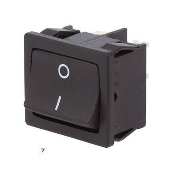 1802.1123 ROCKER, DPST, Стать: 2, ON-OFF, 12A/250ВAC, чорний, IP40, ні, 100мОм