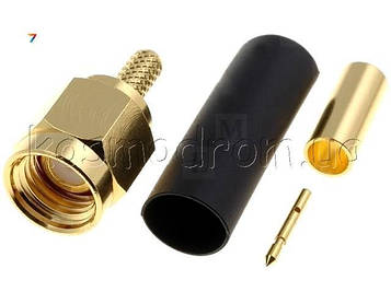 SMA1111A23G550 SMA, вилка, тато, прямий, позолота, під обтиск, на кабель. частота макс.12.4ГГц