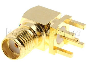 SMA6252A23G50 Connector: SMA, socket, female, angled, gold plated, THT, 12.4GHz