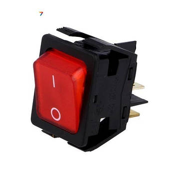 AE-C6053ALNAE ROCKER, DPST, Пол.: 2, ON-OFF, 16A/250ВAC, 20A/28ВDC, червоний, 230В