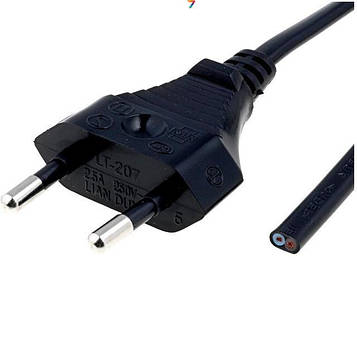 S1-2/07/1.8BK Кабель: вилка CEE 7/16 (C), дроти: 1,8м: чорний: ПВХ: 2x0,75мм2