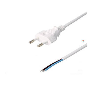 S1-2/07/1.8WH Кабель: вилка CEE 7/16 (C), дроти: 1,8м: білий: ПВХ: 2x0,75мм2