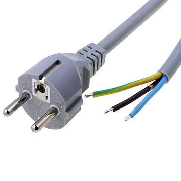 S2-3/07/1.8GY Кабель: вилка CEE 7/7 (E / F), дроти: 1,8м: сірий: ПВХ: 3x0,75мм2