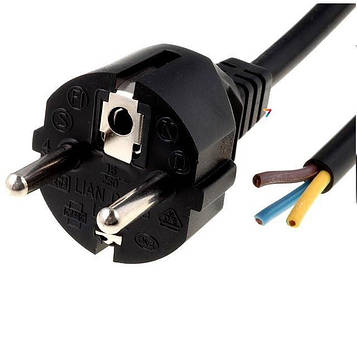 S2-3/10/3BK Кабель: вилка CEE 7/7 (E / F), дроти: 3м: чорний: ПВХ: 3x1мм2: 10А