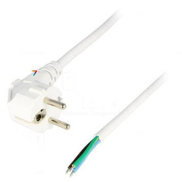 S3-3/10/2.5WH Кабель, 3x1мм2, CEE 7/7 (E/F) кутова вилка,провода, ПВХ, 2,5м