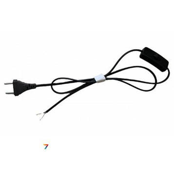 Шнур з вимикачем 1.5м чорний Провід, вилка, з вимикачем. Довжина: 1,5 м. (+-3см) Чорний