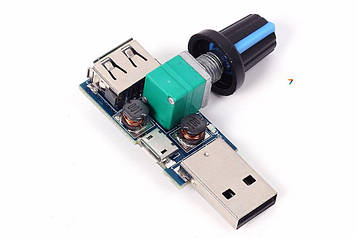 USB Fan Speed Controller USB регулятор напруги. Підходить для регулювання обертів вентилятора. U вих. 2,5 ... 8 В.