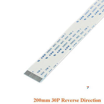 FFC-0.5-200mm-30P-RD Шлейф плоский: крок: 0,5 мм, довжина: 200 мм. Контактів: 30. Реверсний