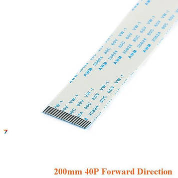 FFC-0.5-200mm-40P-FD Шлейф плоский: крок: 0,5 мм, довжина: 200 мм. Контактів: 40. Прямий