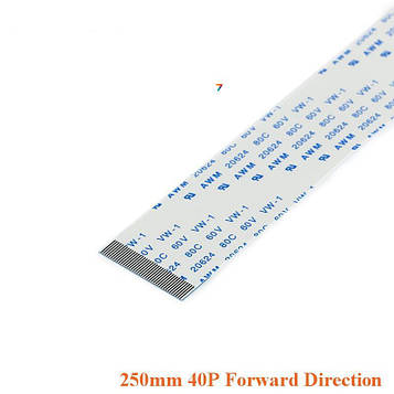 FFC-0.5-250mm-40P-FD Шлейф плоский: крок: 0,5 мм, довжина: 250 мм. Контактів: 40. Прямий