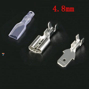 4.80mm Terminals Kit Набір 50 пелюсток мама + 50 пелюсток тато + 100 ізоляторів. Для кабелю 4.8 мм
