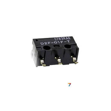 D2F-01F-T Мікроперемикач SNAP ACTION, без важеля, SPDT, 0,1A / 30VDC. Контакти: на друковану плату, самоблокувалися