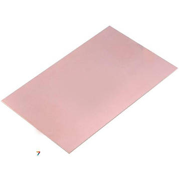 LAM100X160E1 Ламінат: FR4: 1мм: L: 160мм: W: 100мм: Покриття: мідь. Можливі дрібні подряпини та потертості