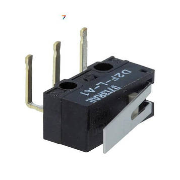 D2F-L-A1 Мікроперемикач, з важелем, SPDT, 3A / 125VAC, 2A / 30VDC, ON- (ON) 1000000 циклов
