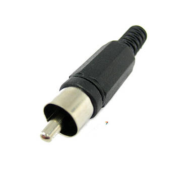 RCA-PM01-N-B RCA роз'єм (тюльпан), папа, пластиковий корпус, чорний, контакти нікельовані