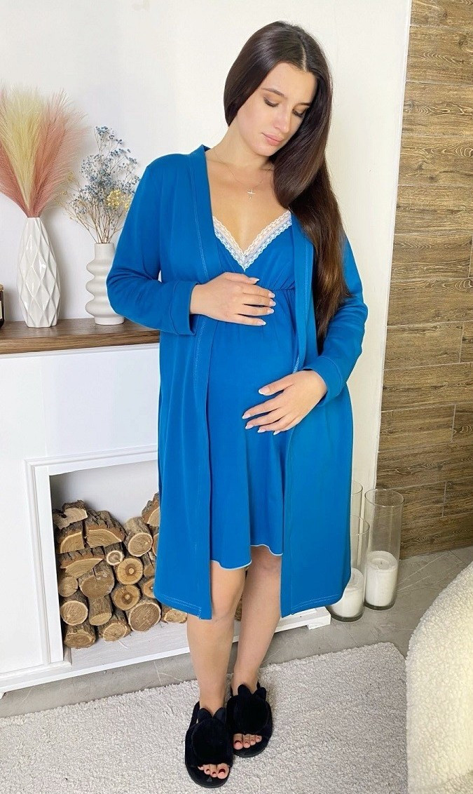 Комплект теплий для вагітних і мам-годувальниць синій 44-58р.