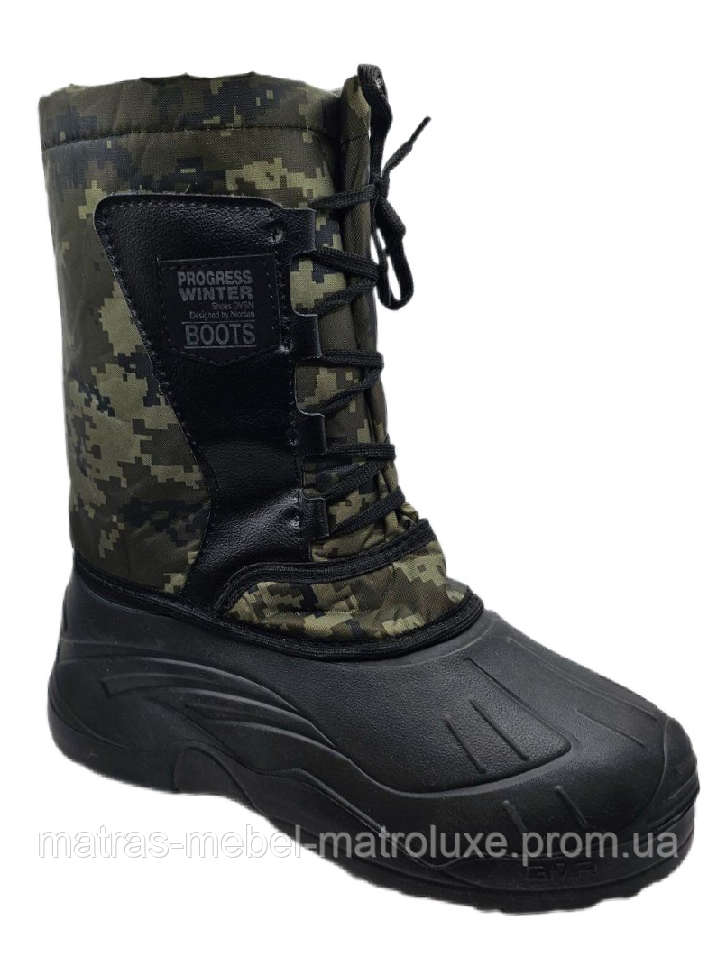 Чоботи чоловічі Прогрес М-14 зелен.піксель вставка (8 пар 41-46)