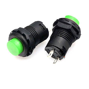 DS-425-NL-Green Перемикач: кнопковий: без фіксації: SPST-NO: OFF- (ON). 1A / 250VAC: діаметр отвору: 12 мм. колір зелений