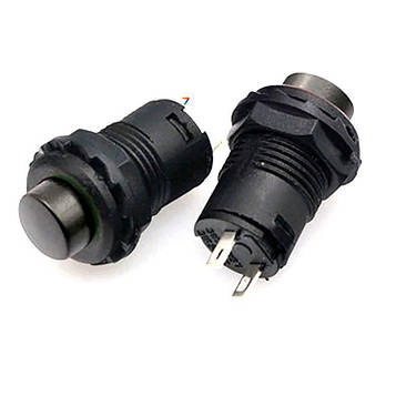 DS-427-NL-Black Перемикач: кнопковий: без фіксації: SPST-NO: OFF- (ON). 1,5A / 250VAC: діаметр отвору: 12 мм. колір чорний.