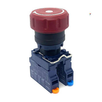 LB22SA1M1-M11Z-PC(L) Клавіша безпеки - Emergency stop, 22 мм, 1NO1NC, без підсвічування, з фіксацією, пластик