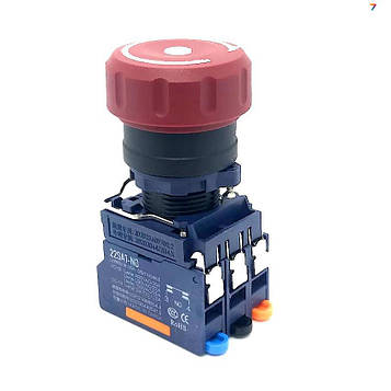 LB22SA1M1-M11Z-R9-24V-PC(L) Клавіша безпеки - Emergency stop, 22 мм, 1NO1NC, з підсвічуванням, 9-24 В, з фіксацією, пластик