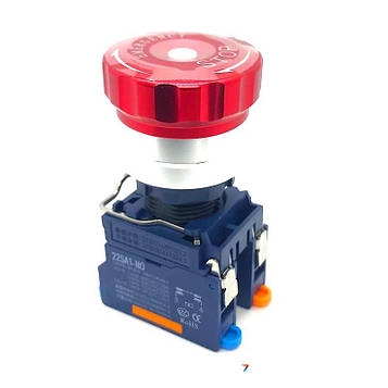 LB22SA1M3-M11Z-A(L) Клавіша безпеки - Emergency stop, 22 мм, 1NO1NC, без підсвічування, з фіксацією, оксид алюмінію