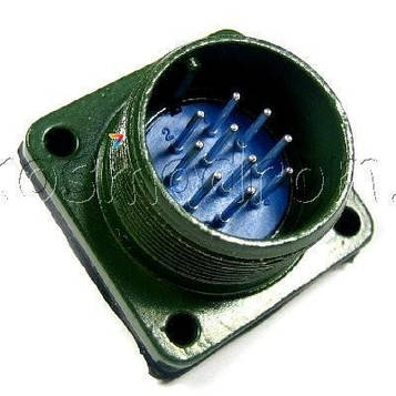 KP2G22-J10A приладова вилка, контактів 10, срібло, 250В. 3А., IP65, -55 +100 С