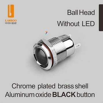 LB12B-Q10F-N-A(L)black Кругла, 12 мм, нормально відкрита, без фіксації, aluminum oxide BLACK, чорний, без підсвічування