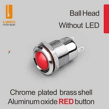LB12B-Q10F-N-A(L)red Кругла, 12 мм, нормально відкрита, без фіксації, aluminum oxide RED, червоний, без підсвічування