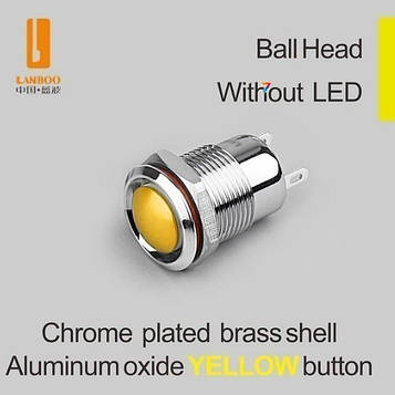 LB12B-Q10F-N-A(L)yellow Кругла, 12 мм, нормально відкрита, без фіксації, aluminum oxide YELLOW, жовтий, без підсвічування