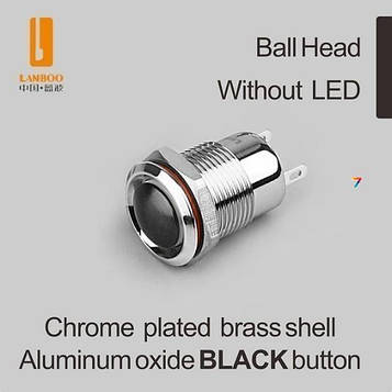 LB12B-Q10Z-N-A(L)black Кругла, 12 мм, нормально відкрита, з фіксацією, aluminum oxide BLACK, чорний, без підсвічування