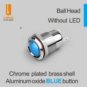 LB12B-Q10Z-N-A(L)blue Кругла, 12 мм, нормально відкрита, з фіксацією, aluminum oxide BLUE, синій, без підсвічування