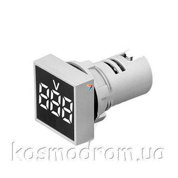 AD101-22VMS-DC-White Цифровий панельний вольтметр. Квадратна форма. Трьохсимвольний. Діапазон виміру 5...60 VDC. Колір світіння: