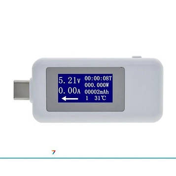 KWS-1802C White USB Power Tester Цифровий вольтметр, амперметр, вимірювач потужності