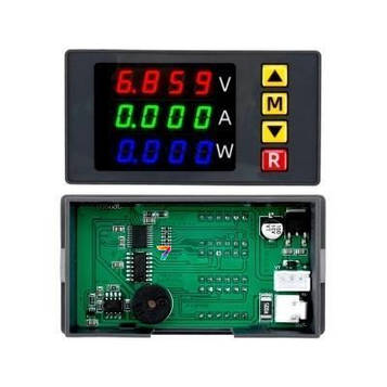 Trible Voltage Current Power Meter (Red Green Blue) Цифровий вимірювач напруги, струму та потужності. DC 0-100V 10A