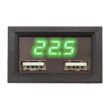 Voltmeter 8-40V Dual USB Green Вхід: 8-40 В, Вихід USB: 5V2A, 48*29 мм