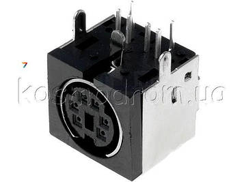 MDC-206 Гніздо MINI DIN на плату 6 контакт.