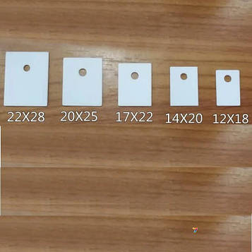 CERAMIC Pad (HOLE) 12x18x1 Прокладка керамічна 12x18 мм. Товщина 1 мм. Отвір для кріплення