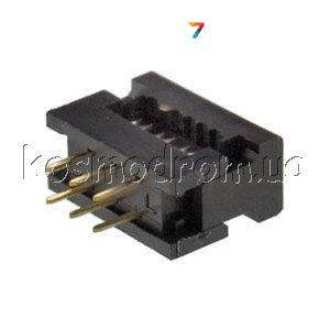 FDC-06 Роз'єми під плоский кабель, для пайки на плату, крок 2.54 мм, 6 контактів