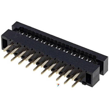 FDC2.0-20 Роз'єми під плоский кабель, для пайки на плату, крок 2.0 мм, 20 контактів